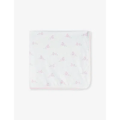 Trotters Pale Pink Bunny Lapinou Bunny-print Stretch Organic-cotton Blanket