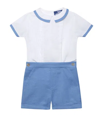 Trotters Rupert Shirt And Shorts Set (3-24 Months) In Blue