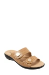 Trotters Ruthie Croc Embossed Slide Sandal In Luggage