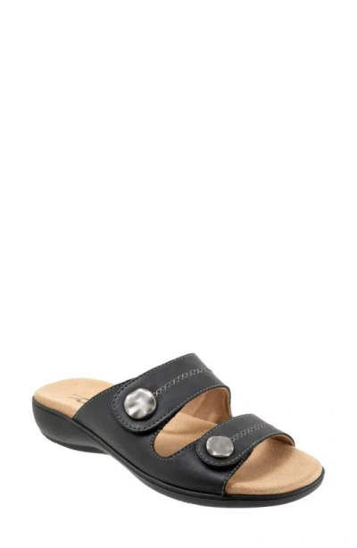 Trotters Ruthie Stitch Slide Sandal In Gray