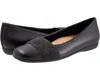Trotters Samantha Ballet Flat Womens 10.5 Black Square-toe Slip On Shoes Zpo2333 In Black