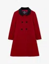 Trotters Peter-pan Collar Wool Coat In Red