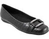 Trotters Sizzle Signature T1251-011 Flats Womens 11 Black Leather Slip On Fzp418 In Black