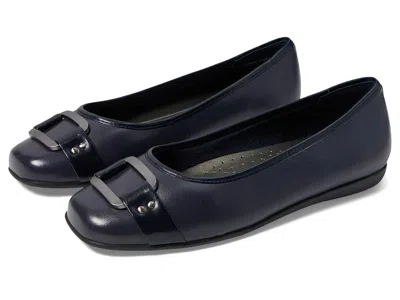 Trotters Sizzle Women's Dress Flat Shoes Navy Smooth: 6 N (aa) In Blue