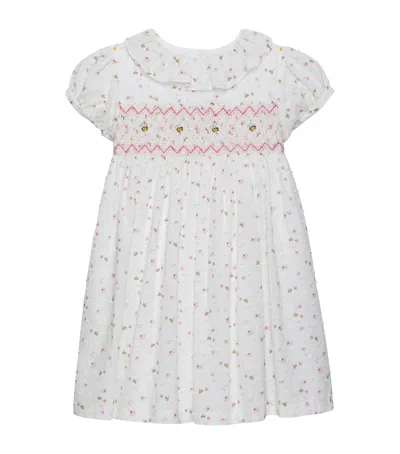 Trotters Kids' Smocked Bee Dress In White