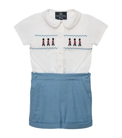 Trotters Kids'  Smocked Guardsman Rupert Set In Blue