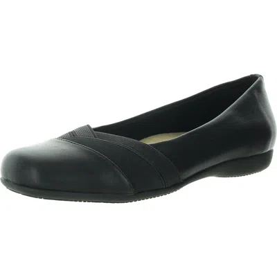 Trotters Stella Womens Faux Leather Slip-on Ballet Flats In Black
