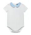 Trotters Stretch-cotton Milo Bodysuit In White