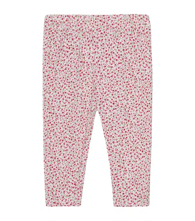 Trotters Kids'  Stretch-cotton Cherry Leggings In Red