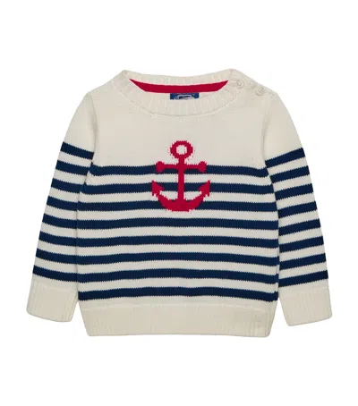 Trotters Kids'  Stripe Anchor Sweater In Multi