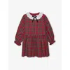Trotters Girls Red Tartan Kids Charlotte Tartan Cotton Dress In Red Tartan