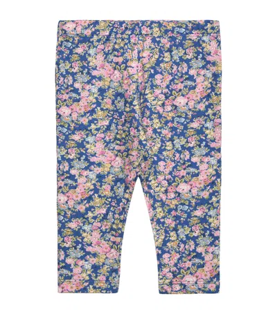 Trotters Kids'  Tatum Floral Leggings In Blue