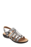 Trotters Tiki Slingback Sandal In Black/white Faux Leather