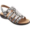Trotters Tiki Slingback Sandal In Black/white Faux Leather