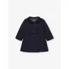 Trotters Velvet-collar  Double-breasted Wool Coat 6-24 M In Navy