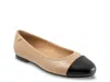 Trotters Wide Width Clara Ballet Flat In Nude