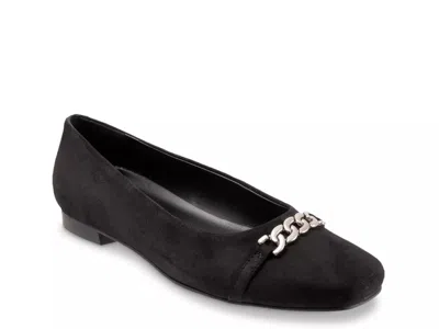 Trotters Wide Width Harmony Flat In Black