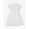 Trotters White Willow Rose Hand-smocked Cotton Dress 2-11 In White
