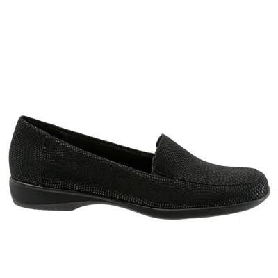 Trotters Women's Jenn Mini Dots Slip On Loafer In Black Suede