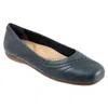 Trotters Sasha Square Toe Flat In Blue