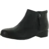 Trotters Womens Faux Leather Round Toe Ankle Boots In Black