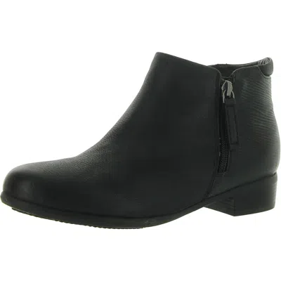 Trotters Womens Faux Leather Round Toe Ankle Boots In Black