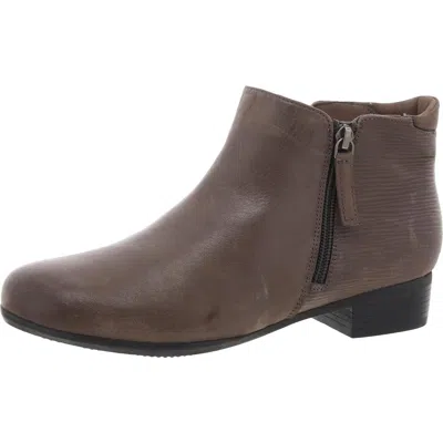 Trotters Womens Faux Leather Round Toe Ankle Boots In Grey