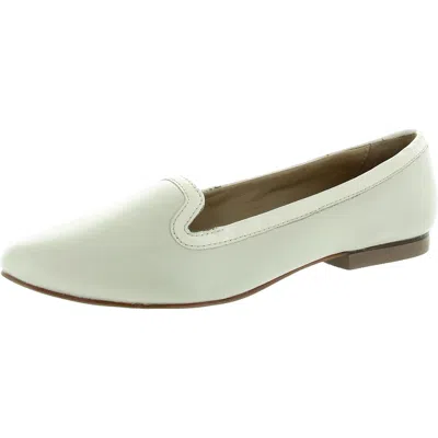 Trotters Womens Faux Leather Trim Man Made Flat Shoes In White/white Leather