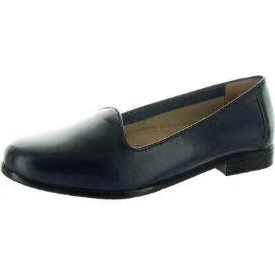 Trotters Womens Solid Flat Shoes In Blue