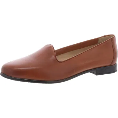 Trotters Womens Solid Flat Shoes In Brown