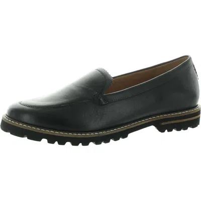 Trotters Womens Solid Leather Loafers In Black