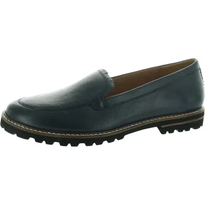 Trotters Womens Solid Leather Loafers In Blue