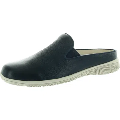 Trotters Womens Solid Leather Mules In Blue