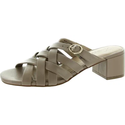 Trotters Womens Woven Leather Mule Sandals In Grey