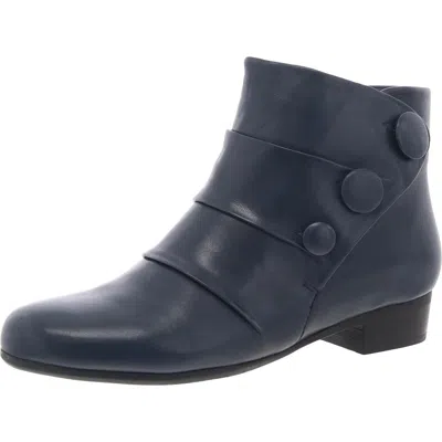 Trotters Womens Zipper Ankle Boots In Blue