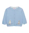 Trotters Wool-blend Duck And Bunny Intarsia Cardigan In Blue