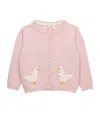 Trotters Wool-blend Duck Intarsia Cardigan In Multi