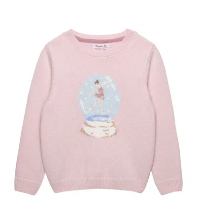 Trotters Kids' Wool-blend Figure Skater Sweater In Pink