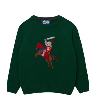 Trotters Kids' Wool-blend Lancelot Knight Sweater In Green
