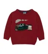 Trotters Wool-blend Steam Train Sweater In Red
