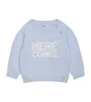 Trotters Wool-cashmere 'here Comes Trouble' Sweater In Blue