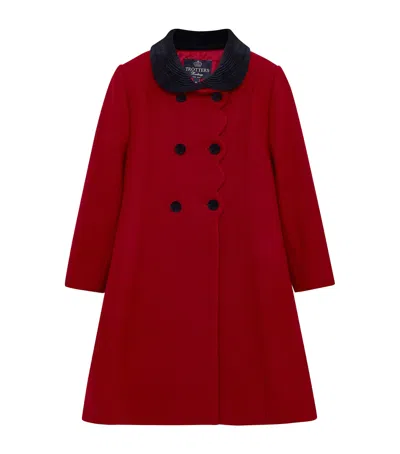 TROTTERS TROTTERS WOOL SCALLOPED-TRIM COAT