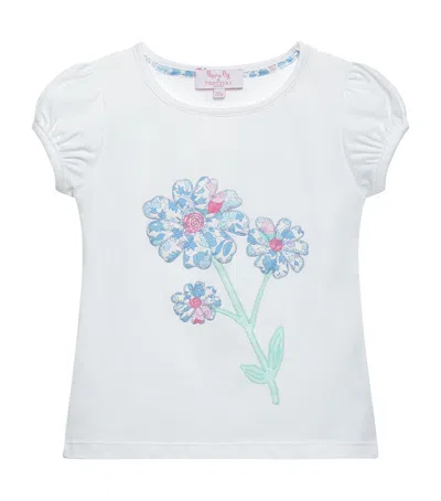 Trotters Kids' X Peppa Pig Flower Print T-shirt In Blue