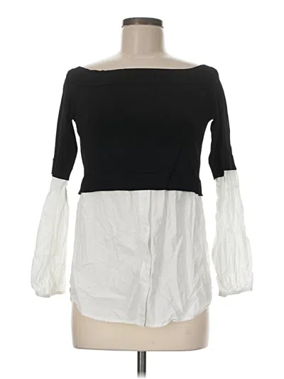 Pre-owned Trouve 3/4 Sleeve Blouse In Black