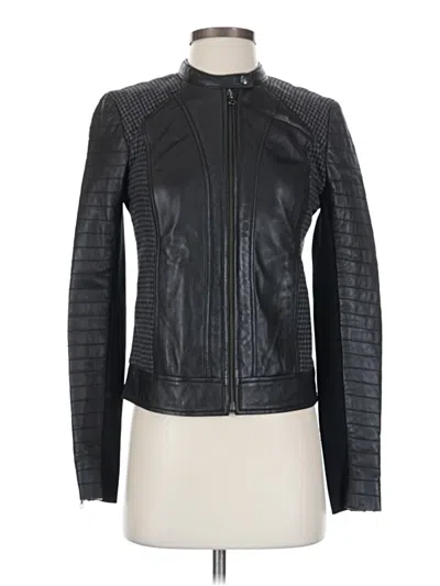 Pre-owned Trouve Leather Jacket In Black