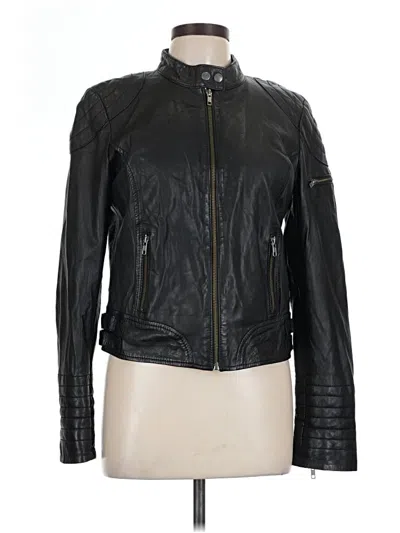 Pre-owned Trouve Leather Jacket In Black
