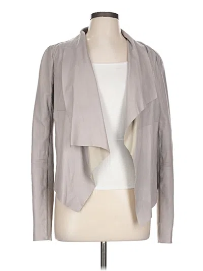 Pre-owned Trouve Leather Jacket In Gray