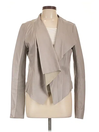 Pre-owned Trouve Leather Jacket In Gray