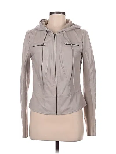 Pre-owned Trouve Leather Jacket In Gray