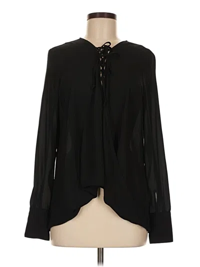 Pre-owned Trouve Long Sleeve Blouse In Black